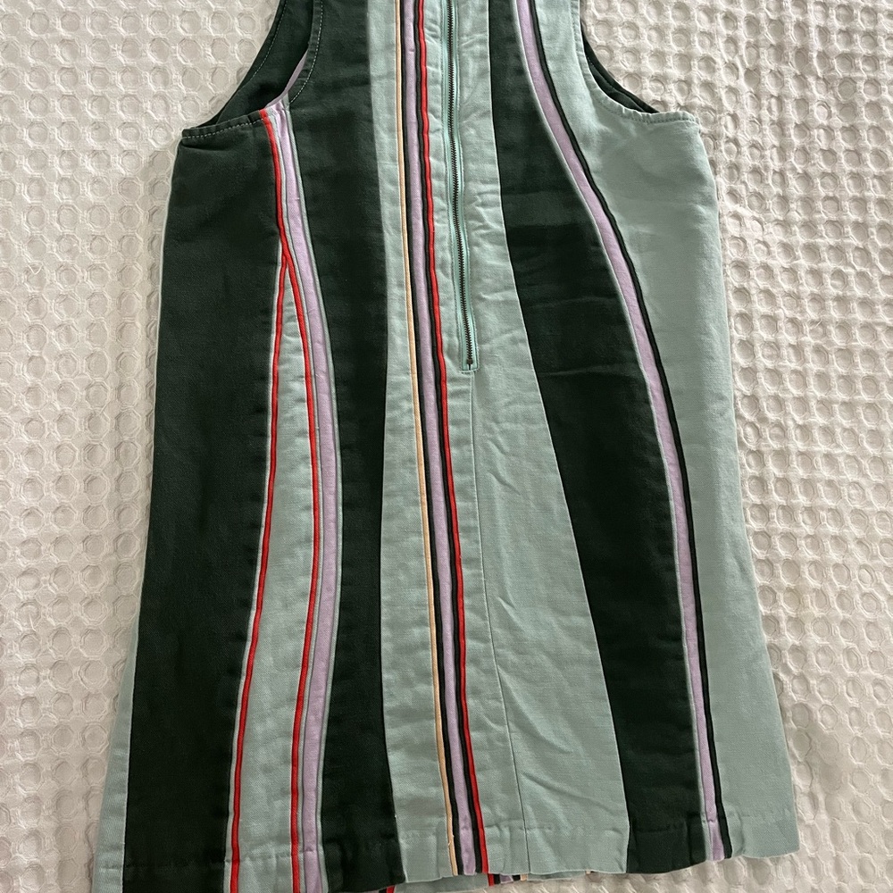 Anthropologie Maeve Striped Sleeveless Denim Dress - Picture 2 of 4